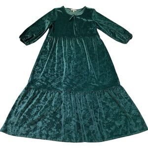 The Pioneer Woman Green Velvet Midi Dress